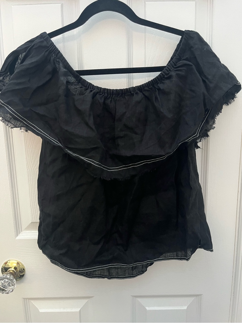 STATE Black Off-Shoulder Ruffle Tunic - Picture 7 of 10